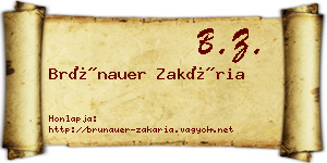 Brünauer Zakária névjegykártya